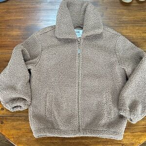 Athleta Kids Brown Sherpa Puffer Jacket